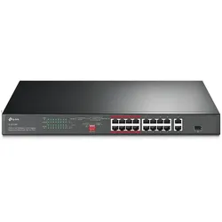 TP-Link TL-SL1218P 16-Port 10/100 Mbps + 2-Port Gigabit Rackmount Switch mit 16-Port PoE+