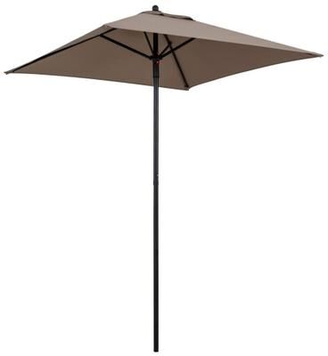 Costway 5 Feet Patio Square Market Table Umbrella Shelter with 4 Sturdy Ribs-Brown