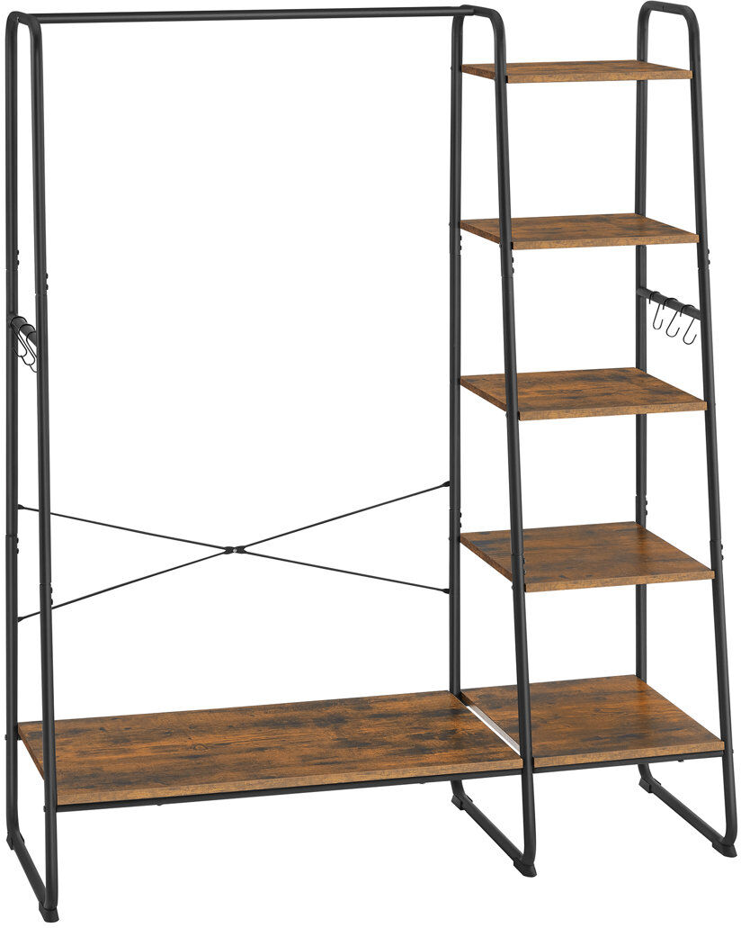 Borough Wharf Manufactured Wood Freestanding Drying Rack Rustic Brown/Black 160cm H X 120cm W X 45cm D