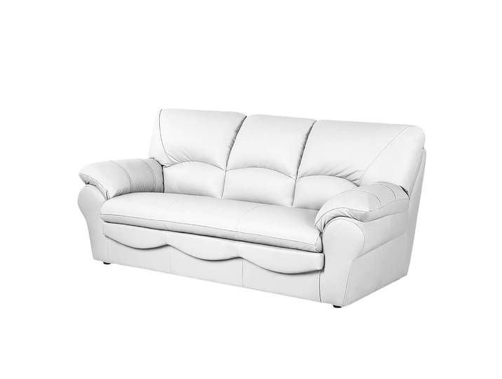 3-Sitzer Sofa Kunstleder Weiß/Weiß Kunstleder Solis 205 x 92 x 85cm Modern