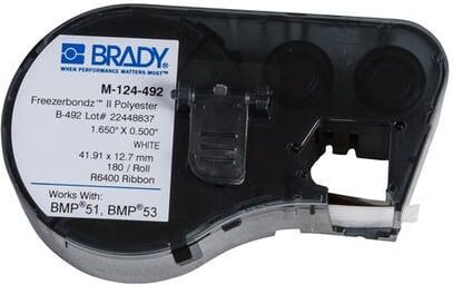Brady M-124-492 Etiquetas de poliéster Freezerbondz, 41,91 x 12,7 mm