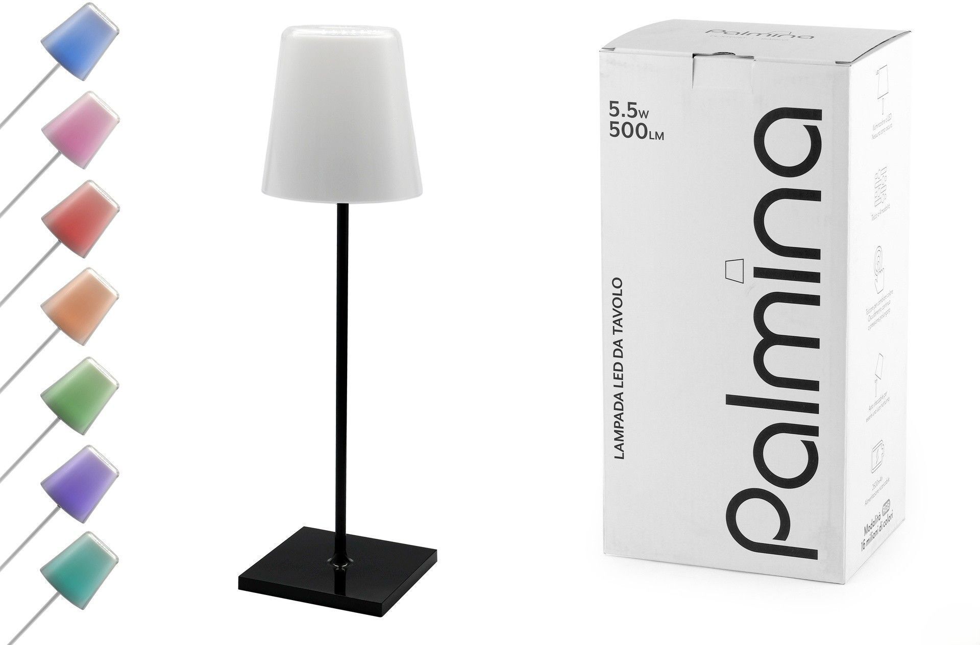 Tirolix Palmina Lampada da Tavolo Led Nero Cromato