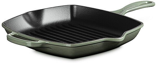 LE CREUSET Grillpfanne quadratisch 26x26cm SIGANTURE Thyme dunkelgrün EG