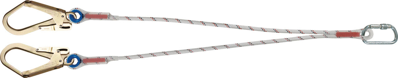 Longe d'assujettissement double drisse LDF 1,5 m M10-M53-M53 blanc TRACTEL 40402 Blanc