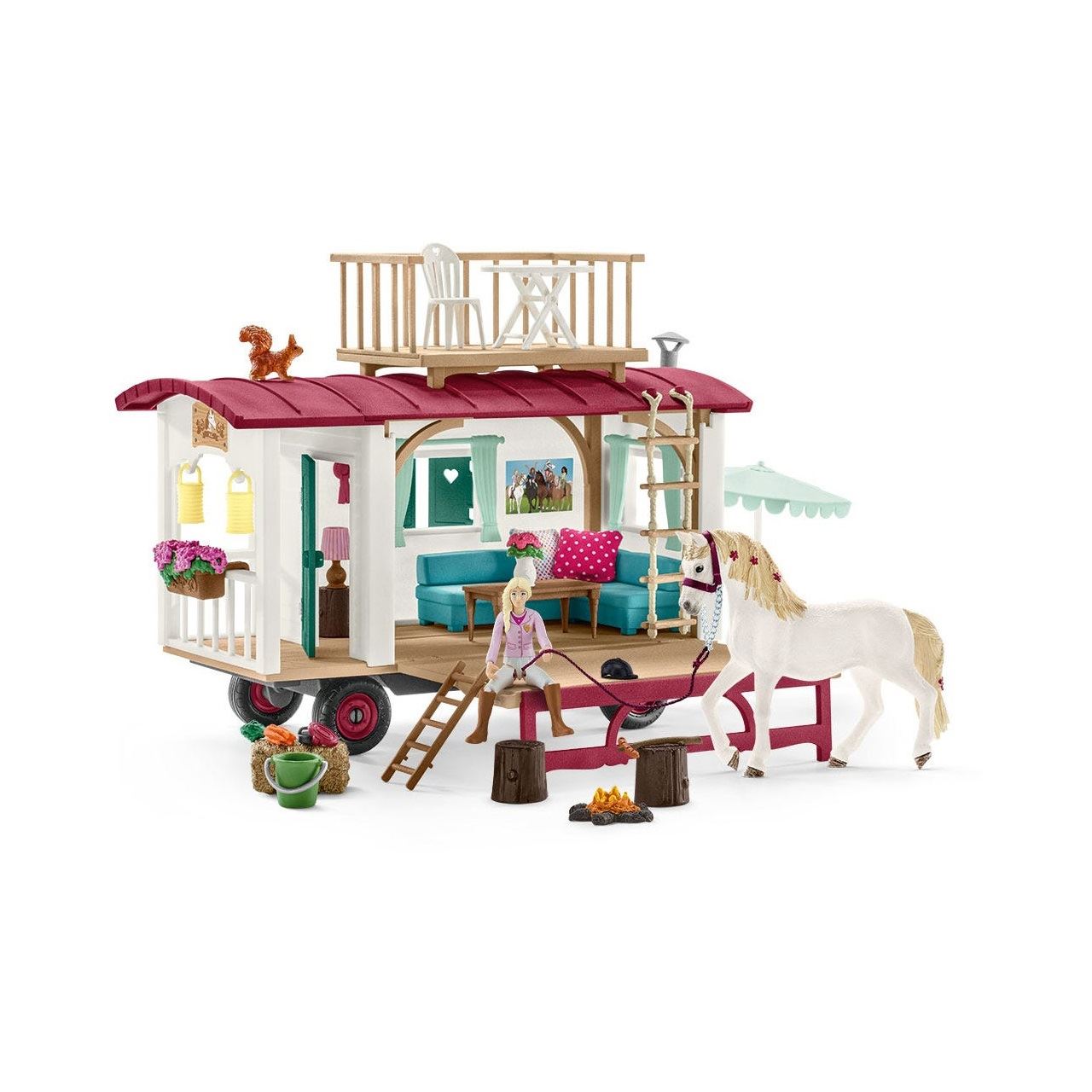 Schleich Horse Club 42593 Wohnwagen für geheime Club-Treffen Spielfiguren-Set