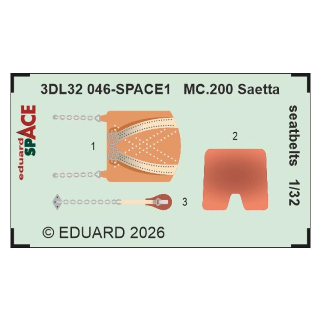 Eduard MC.200 Saetta seatbelts SPACE for Italeri (3DL32046)