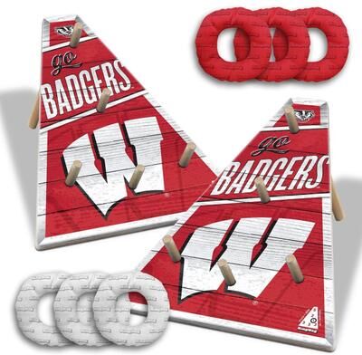 Skip's Garage Wisconsin Badgers NCAA Ring Bag Toss Game