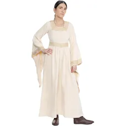 Metamorph Zauberin Samtkleid mit Trompetenärmeln creme (XS)
