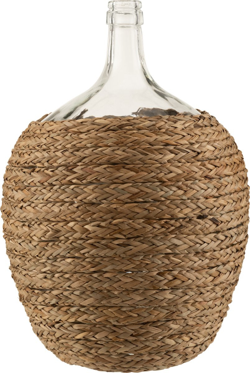 J-Line vaas Fles Bedekt - Natuurlijk - Hoogte: 53 cm