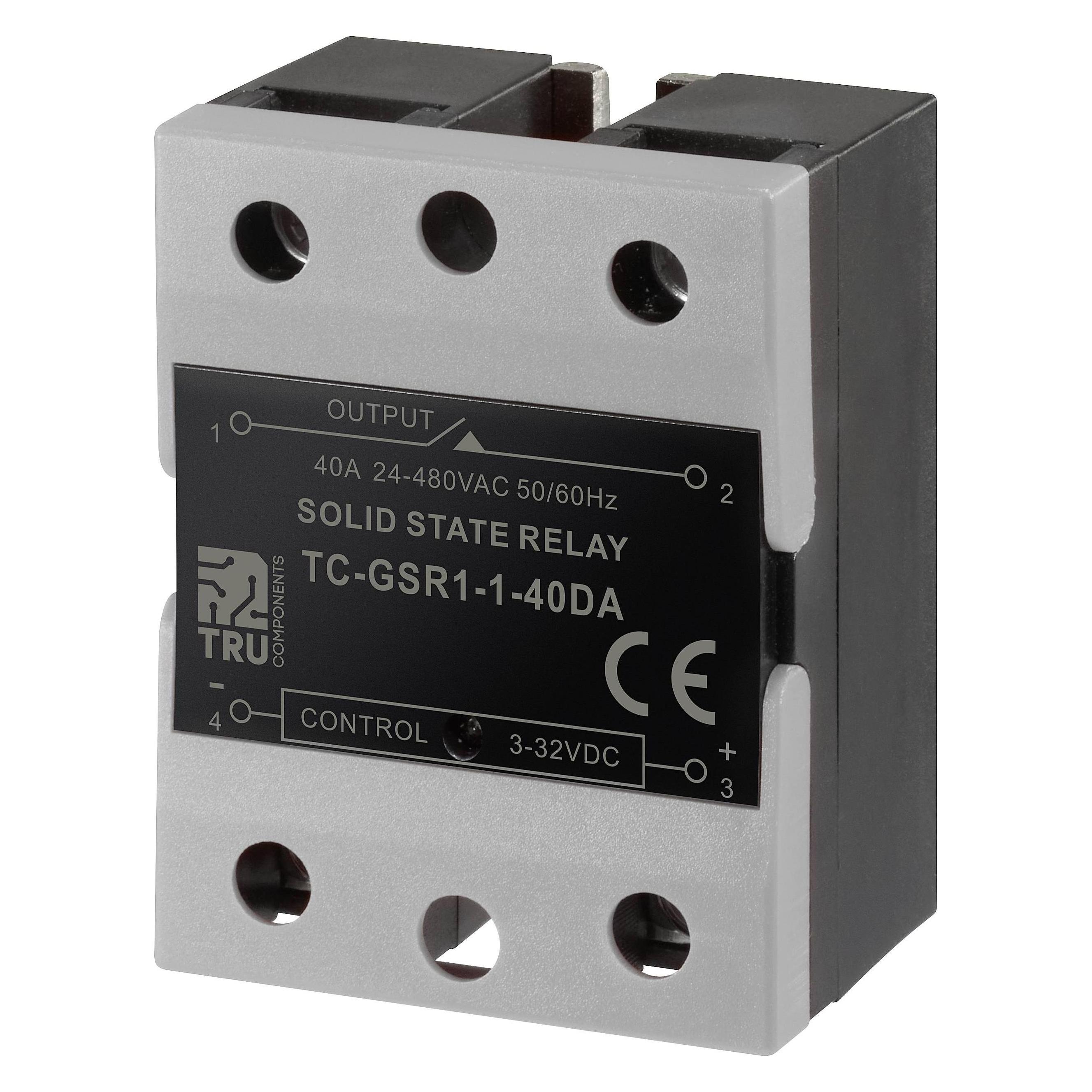 Tru Components Halbleiterrelais TC-GSSR-1-40DA 40 A Schaltspannung max. 32 V/DC (TC-GSR-1-40DA)