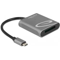Delock USB Typ-C zu XQD 2.0 (USB-C), Speicherkartenlesegerät, Grau, Schwarz