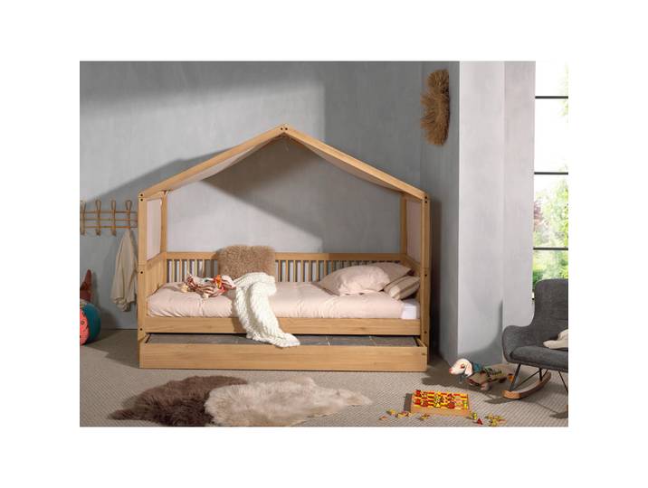 Vipack Hausbett, Naturfarben, Eichefarben, Holz, Eiche, massiv,teilmassiv, Höhe ca. 12 cm, 90x200 cm, Babymöbel & Kindermöbel, Kinderzimmer & Jugendzimmer, Kinderbetten, Spielbetten
