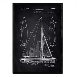 POSTER Segelschiff Patent A3 Rahmenlos