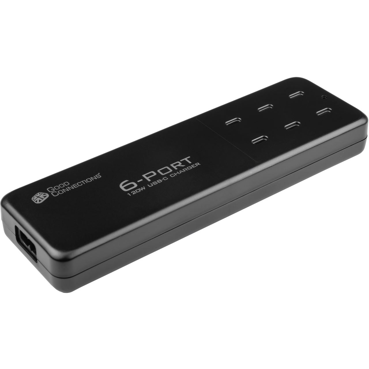 USB-Desktop-Schnellladestation Good Connections 120W, 6-Por (6x USB-C), PD 3.0, QC 4+, schwarz,