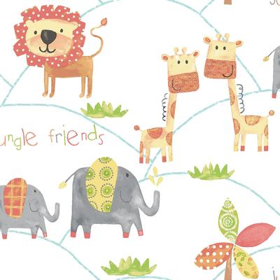 Galerie Wallcoverings Just 4 Kids 2 Jungle Friends Non-woven Matte Wallpaper Roll