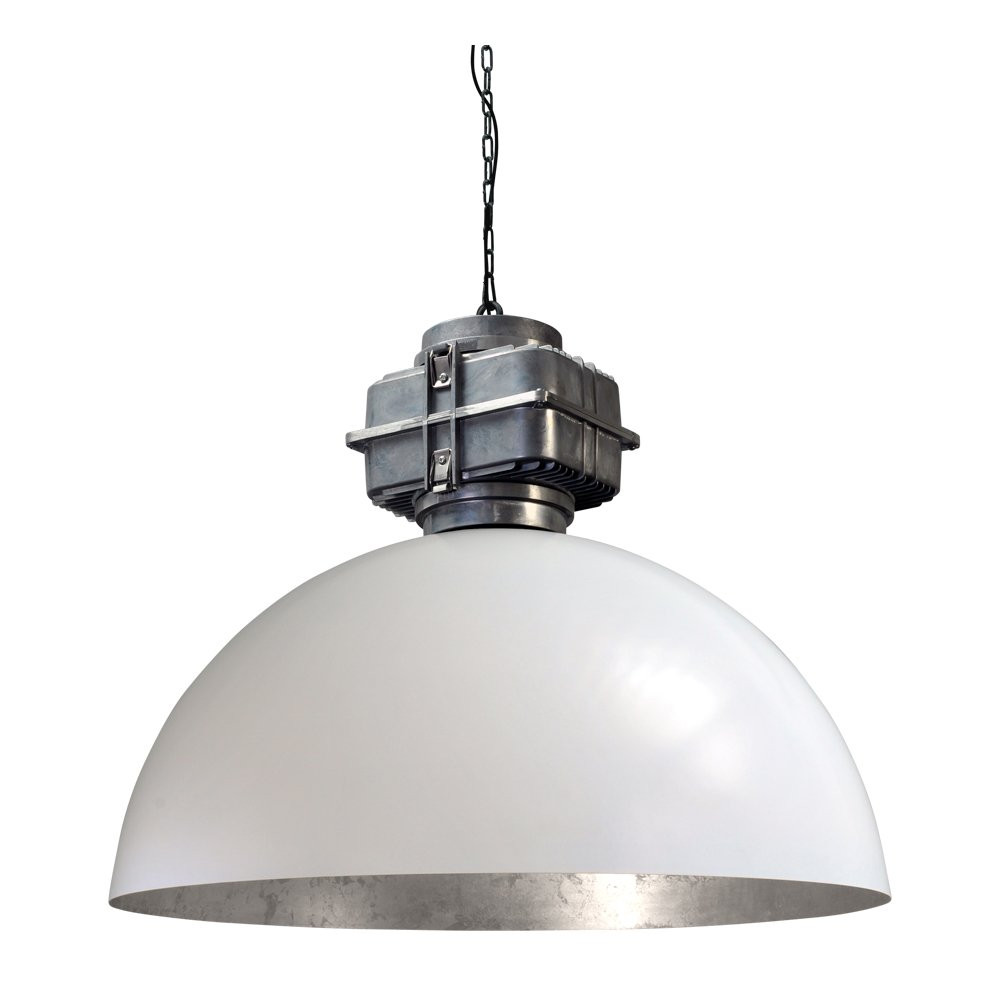 Masterlight Retro industrie hanglamp Industria 80 wit en zilver