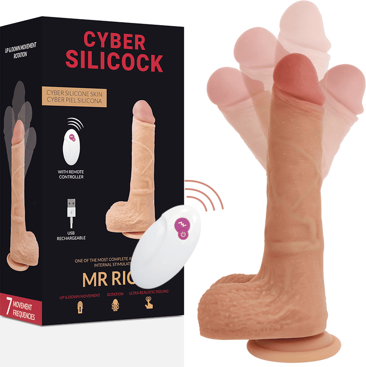 CYBER SILICOCK Gode Réaliste Va-et-Vient Vibrant 17 cm avec Télécommande MR RICK