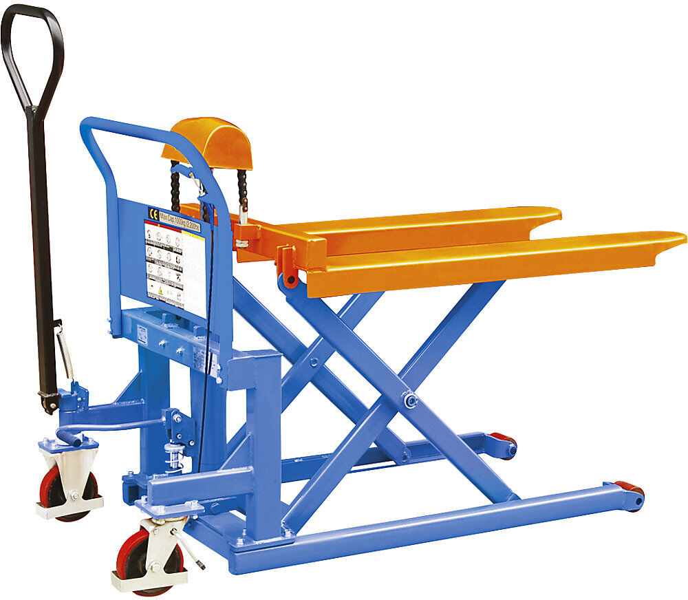 kaiserkraft Niederhubwagen mit Gabel, Plattform, Tragfähigkeit 1000 kg, Hubbereich 90 - 830 mm