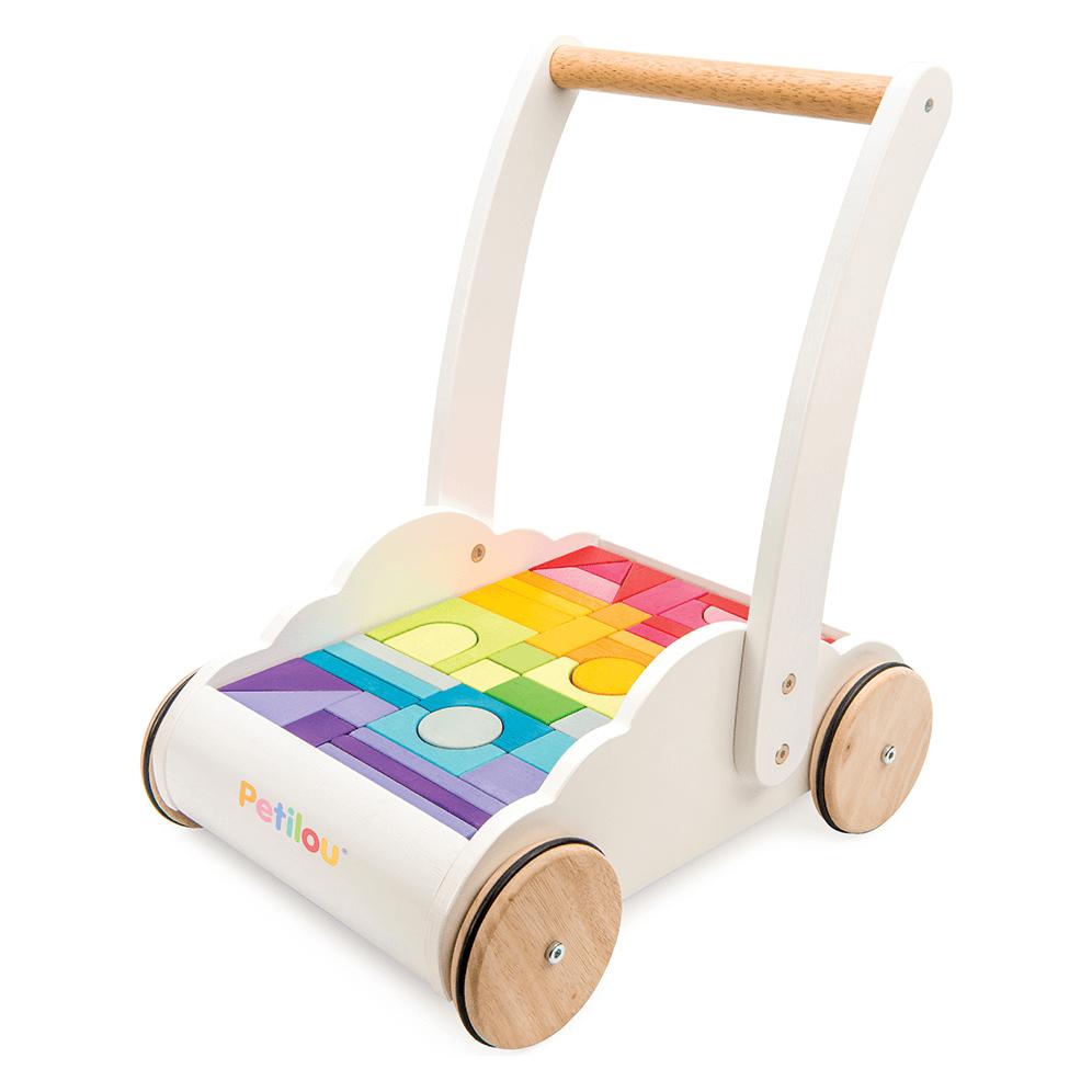 Le Toy Van Lauflernwagen mit Klötzen in Regenbogenfarben (ltvpl102)