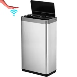 EKO Mirage X Bin Sensor Mülleimer matt Edelstahl 80 L große Kapazität, mit Müllsackhalter, abnehmbarer Deckel
