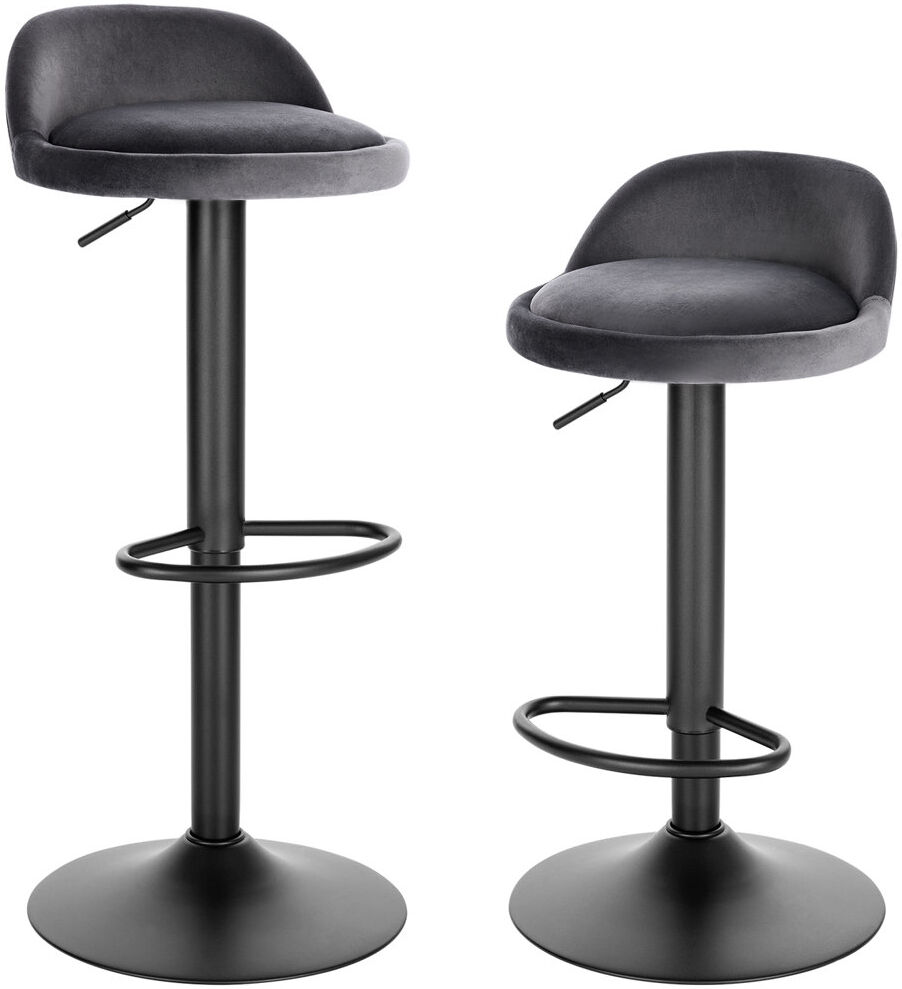 Ebern Designs Ashanty Swivel Bar Stool Dark Grey 30cm W X 30cm D