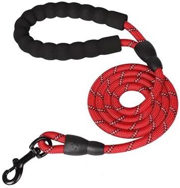 Inspired Finds Heavy Duty Reinforced Dog Leash With Soft Comfort Handle red 0.39x6.56ft