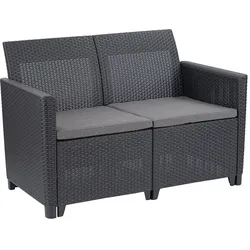 Claire 2-Sitzer künstliche Rattan Garten Sofa Graphit