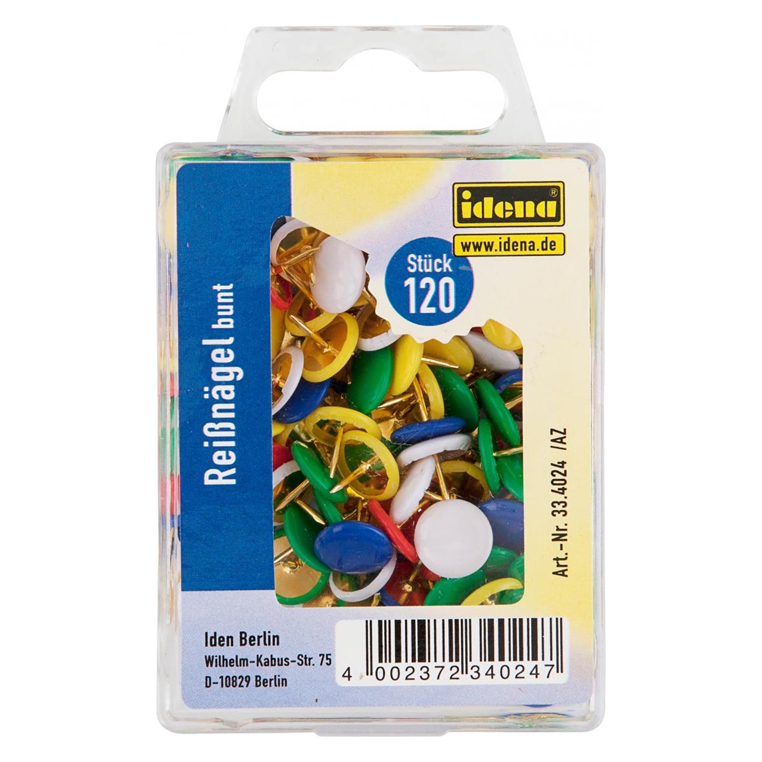 Idena Reissnägel bunt 120 Stück (20 mm) (22663380)