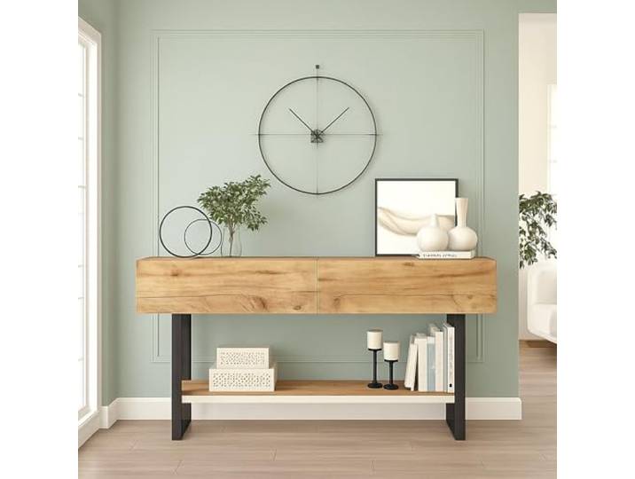 Dmora Sideboard Minerva 138.8x43x75.7 cm Braun 2 Fächer 2 Türen