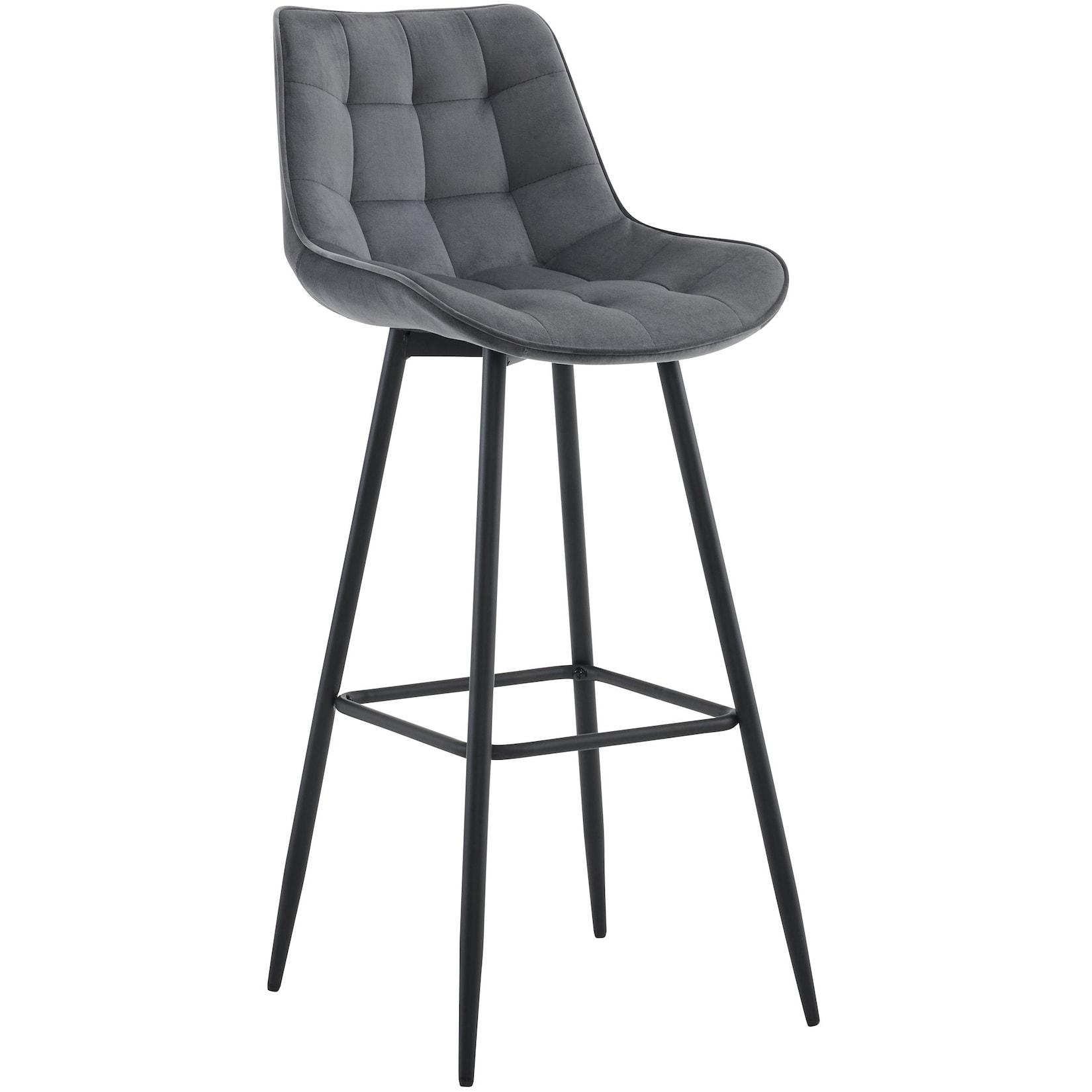 CLP Barhocker Dartford Samt Farbe: dunkelgrau, Material: Samt