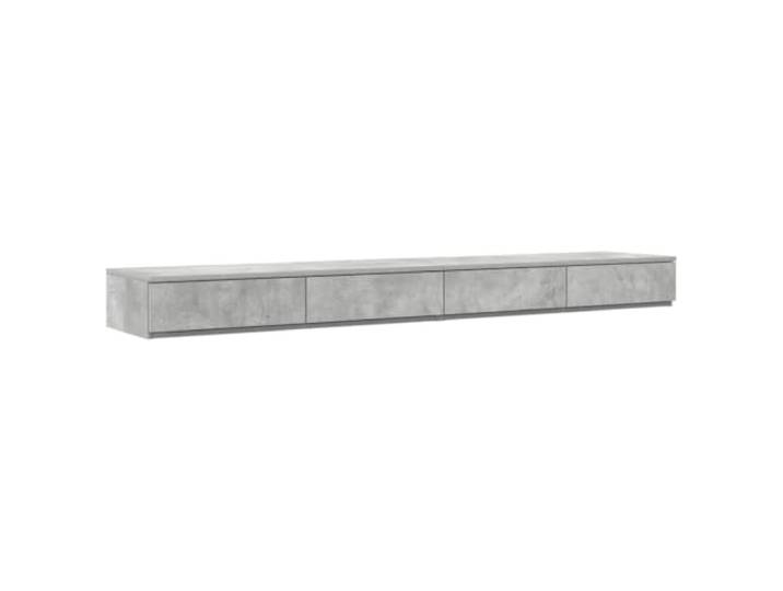 KUTYWEXFM Bettschubladen Beton Grau 180x36,5x16,5 cm Holzwerkstoff Flexible Schlafzimmer Aufbewahrung mit 4 Push-to-Open Schubladen, nutzbar auch als Sitzgelegenheit oder Nachttisch.