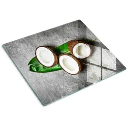 GLASPLATTE 60x52 cm Eine halbe Kokosnuss