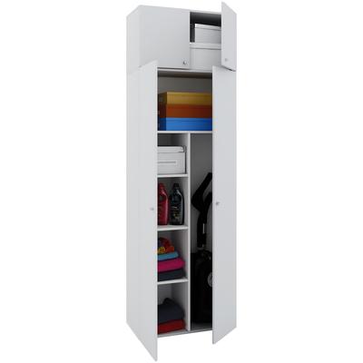 Mehrzweckschrank VCM "Holz Besenschrank Staubsauger Putzschrank Vandol", weiß, B:70cm T:40cm, Obermaterial: 100% Holz Wood., Schränke, Mehrzweckschrank