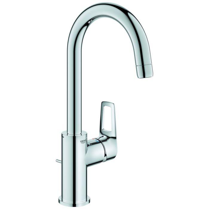 Grohe BauLoop Waschtischarmatur 23763001 1/2", L-Size, mit Ablaufgarnitur, mit Temperaturbegrenzer, chrom