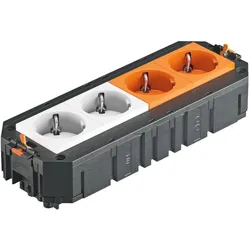 OBO 7404676 Universalträger Connect GST18 2fach weiß, 2fach orange 208x76x45 UTC4 G W2OR2