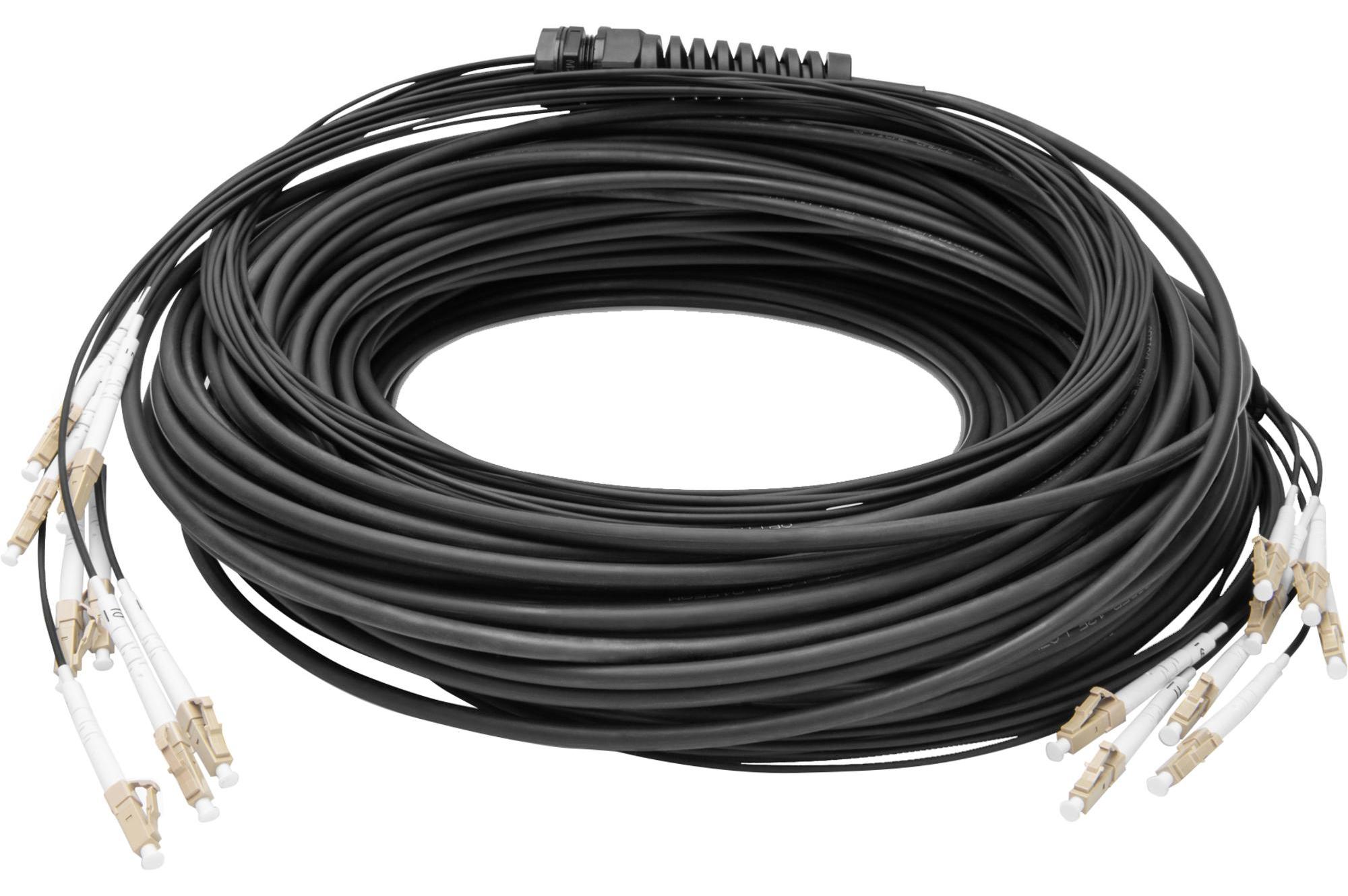 Digitus Vorkonfektionierte Glasfaser Universal Breakout Kabel, Multimode OM4, 8 Fasern, LC/UPC - LC/UPC, 100 m, U-DQ(ZN) BH, OM4, LC, LC