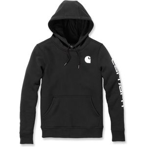 Carhartt Arbeitspullover Relaxed Fit Midweight Logo Sleeve, Graphic Sweatshirt, mit Kapuze, schwarz, Größe S