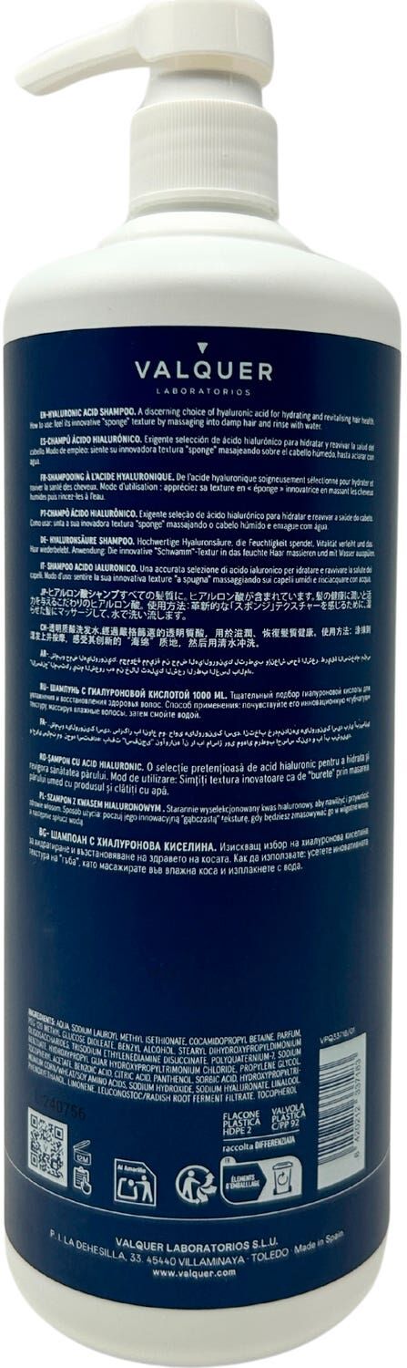 VALQUER Champú Ácido Hialurónico 1000 ml
