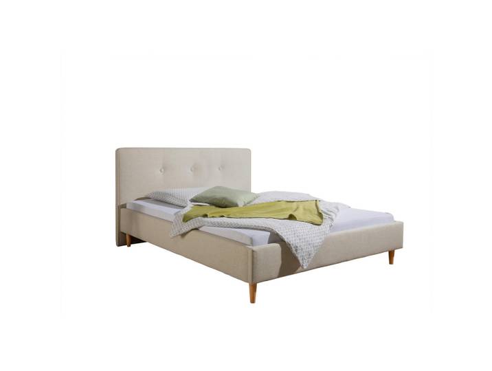 Livetastic Polsterbett Slade, Beige, Holz, Buche, massiv, 140x200 cm, Made in Germany, für Lattenrost geeignet, Schlafzimmer, Betten, Polsterbetten