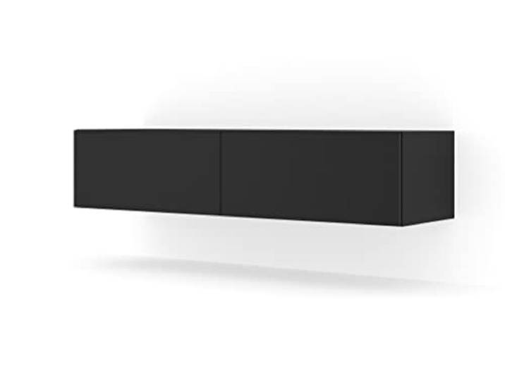 Homlando Lowboard TV Schrank Bingo Hängend universal Unterschrank Fernsehschrank TV Board Sideboard HiFi-Tisch Hängender Schrank Schwarz Matt (140 x 40 x 30 cm)