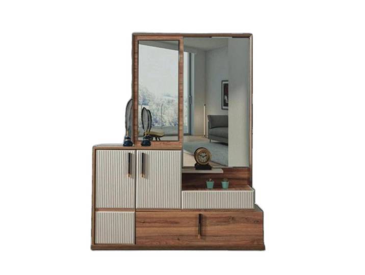 Xlmoebel Kombikommode Schubladenkommode in Schnee-Braun mit Holzdesign und Spiegel (Kommode mit Spiegel, 1 St., Kommode mit Spiegel), Hergestellt in Europa