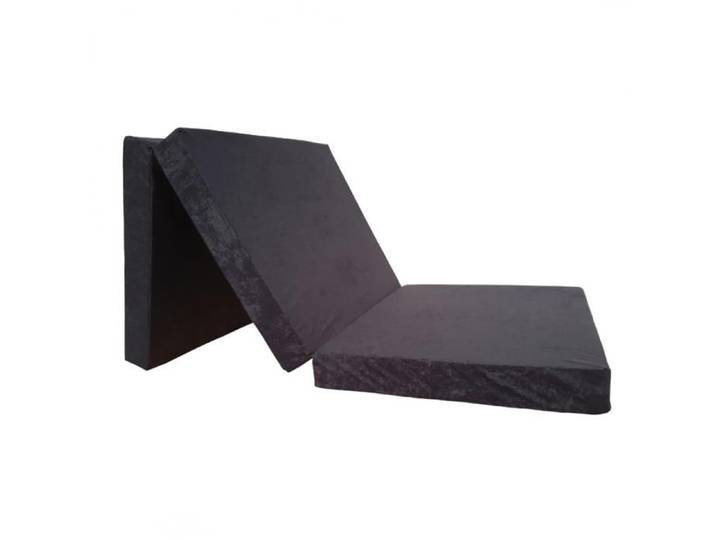Matelas lit futon pliable pliant - NATALIA SPZOO - noir - Mousse polyuréthane - 1 personne