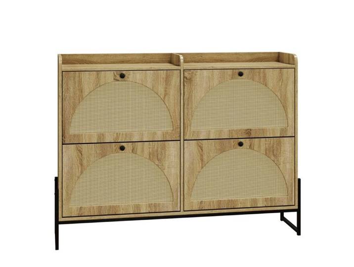 Meuble à chaussures 4 volets étagère réglable rangement étroit pour couloir basculeur design moderne et fonctionnel