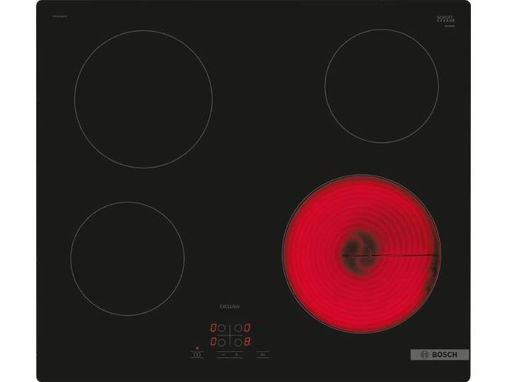 Bosch Series 4, Electric hob, 60 cm, Black, surface mount without frame, PKE611BA2M