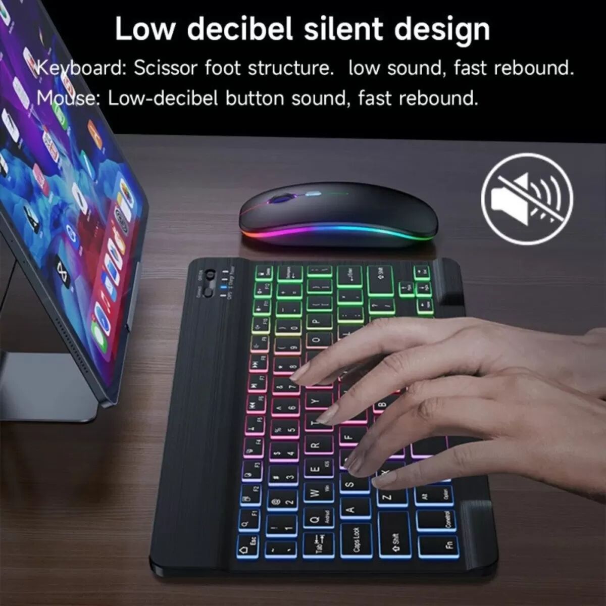 INF Drehbare Acryl-Bluetooth-Tastaturhülle mit Stifthalter für iPad 11 (A16) 2025 / iPad 10th 10.9'' 2022