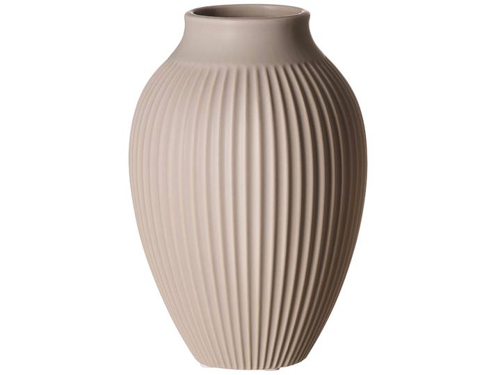 Tischvase RITZENHOFF & BREKER Vase Alsta, 13/13/19 cm, Weiss, Grau oder Beige, bauchige Vase , beige, B:13cm H:19cm T:13cm Ø:13cm, Steingut, Vasen, Tischvase, mit feiner Rillenstruktur