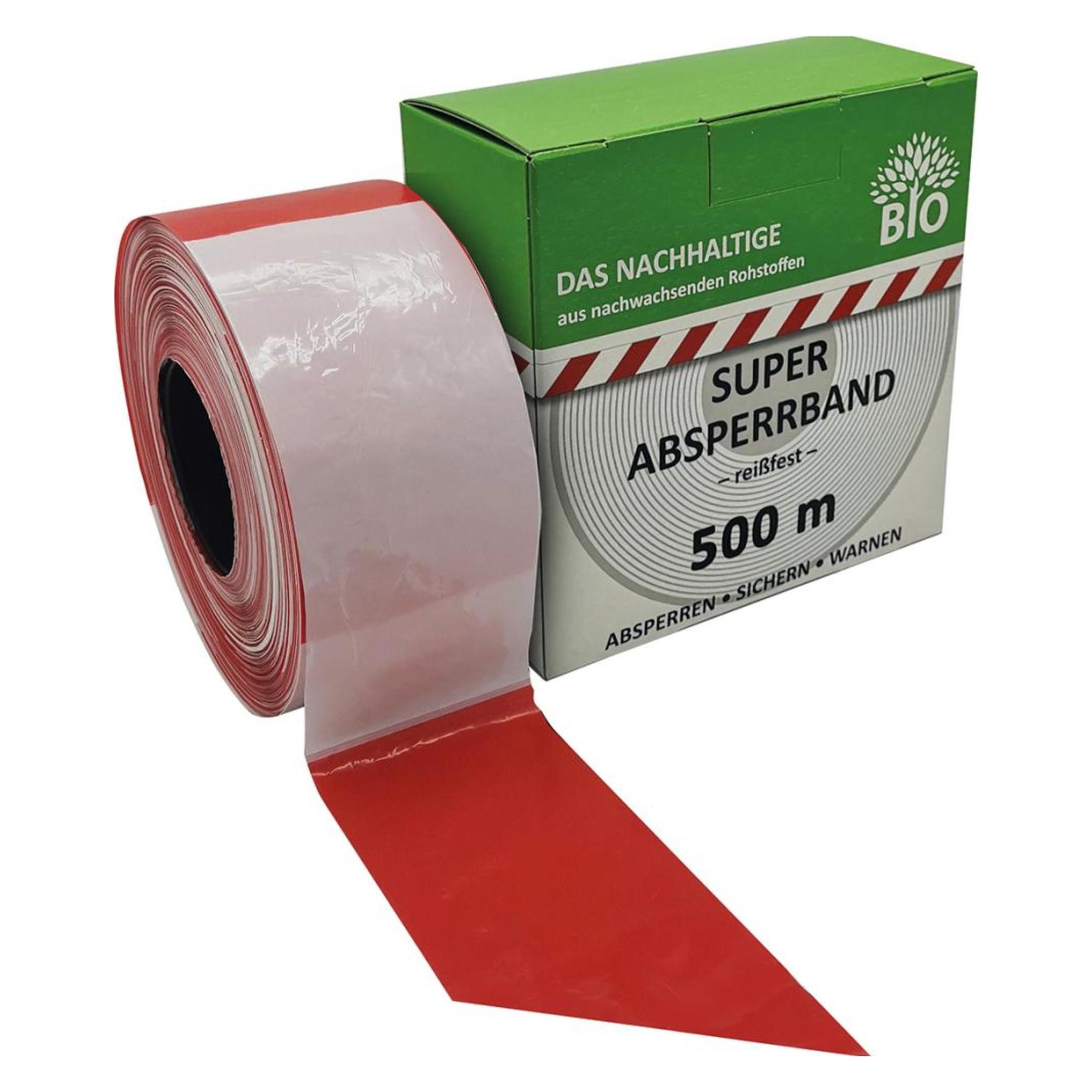 Kelmaplast Absperrband 500 m-Rolle rot/weiss geblockt Das Nachhaltige aus nachwachsenden Roh (4022153155013)