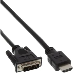 INLINE HDMI-DVI Adapterkabel, HDMI Stecker auf DVI 18+1 Stecker, 0,3m