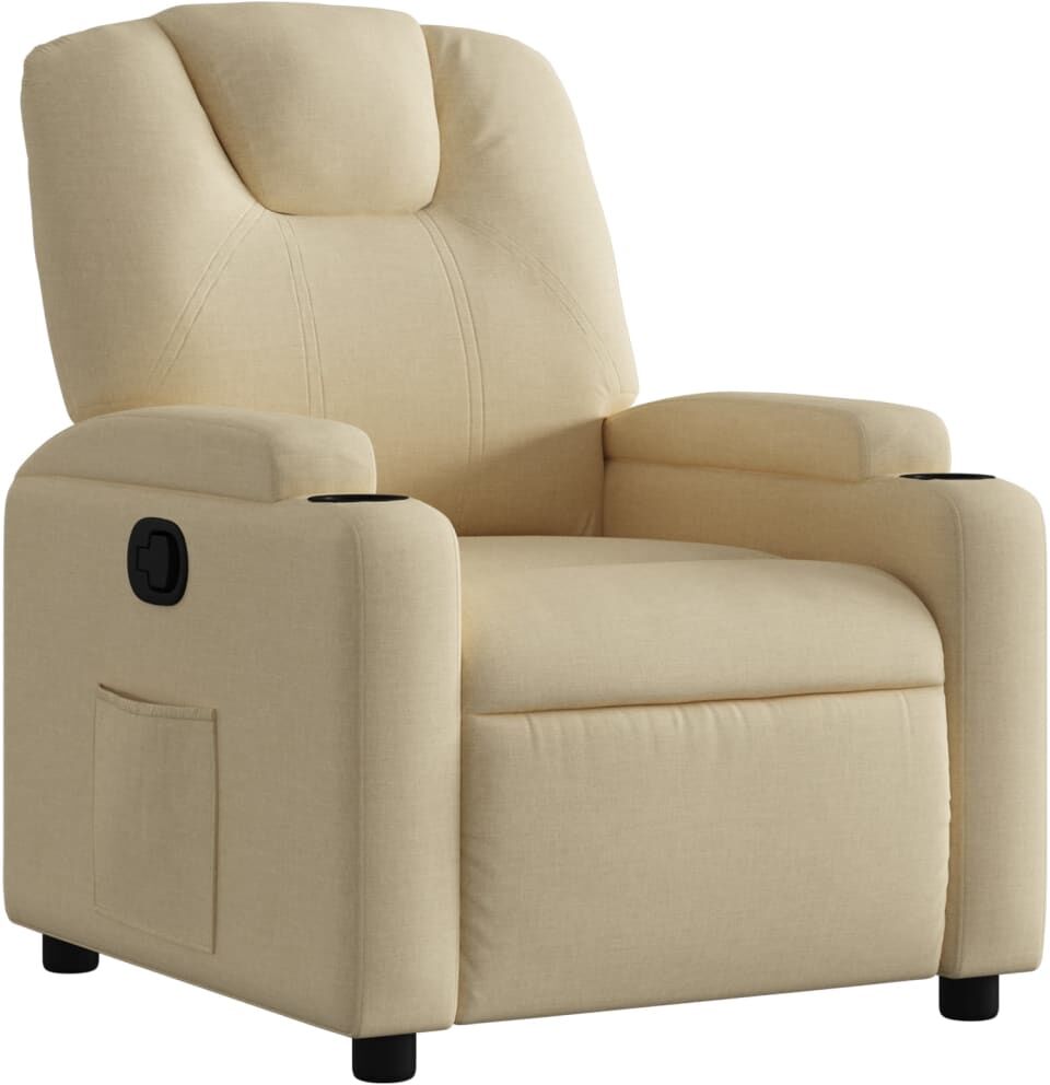 vidaXL Fauteuil inclinable Crème Tissu