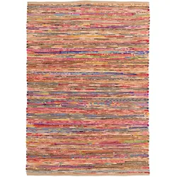 Pergamon, Teppich, Teppich Jute Baumwolle Natur Bunt Modern Boho (150 x 80 cm)
